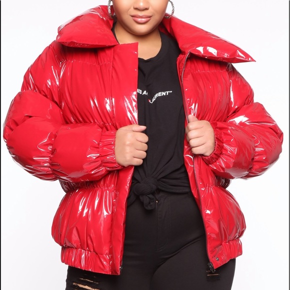 black latex bubble coat